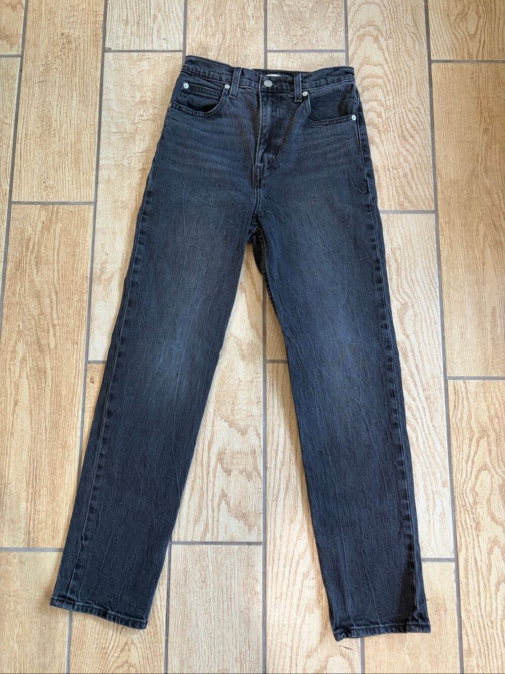Levi’s Premium Big E 70s High Slim Straight Jeans Black Wash W26 L29
